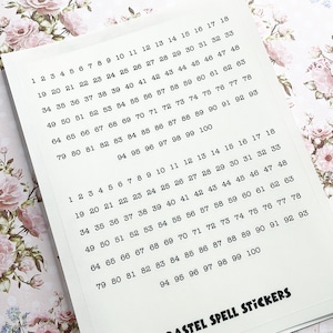 Tiny Number Stickers: 1-100, Clear Planner Stickers