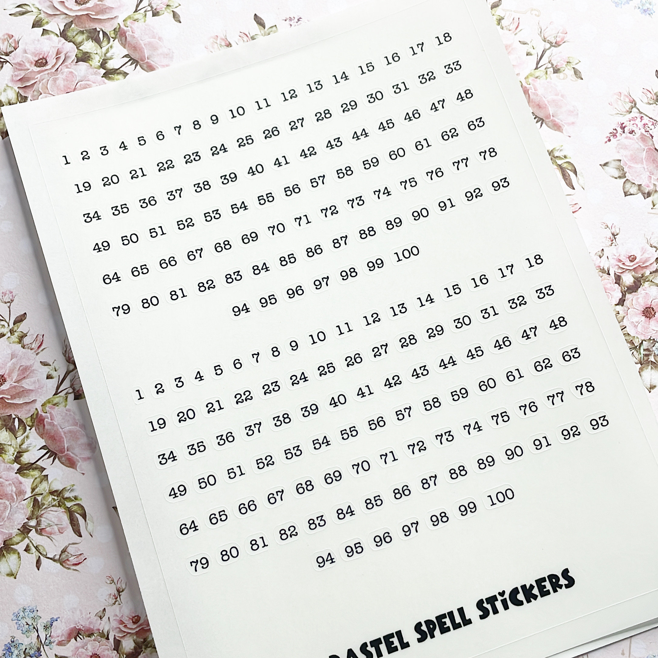 Tiny Typewriter Number Stickers, 1-100 Numbers, BuJo Stickers, Tiny Stickers, Planner Stickers, Clear Stickers