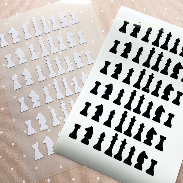 Black and White Chess Pieces Decals, Chess Stickers, Vinyl Stickers, Chess Players