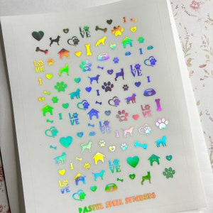 Scattered Dog Stickers Clear Sheet, Cute Dog,  Pet Stickers, Puppy Stickers, Dog Lovers