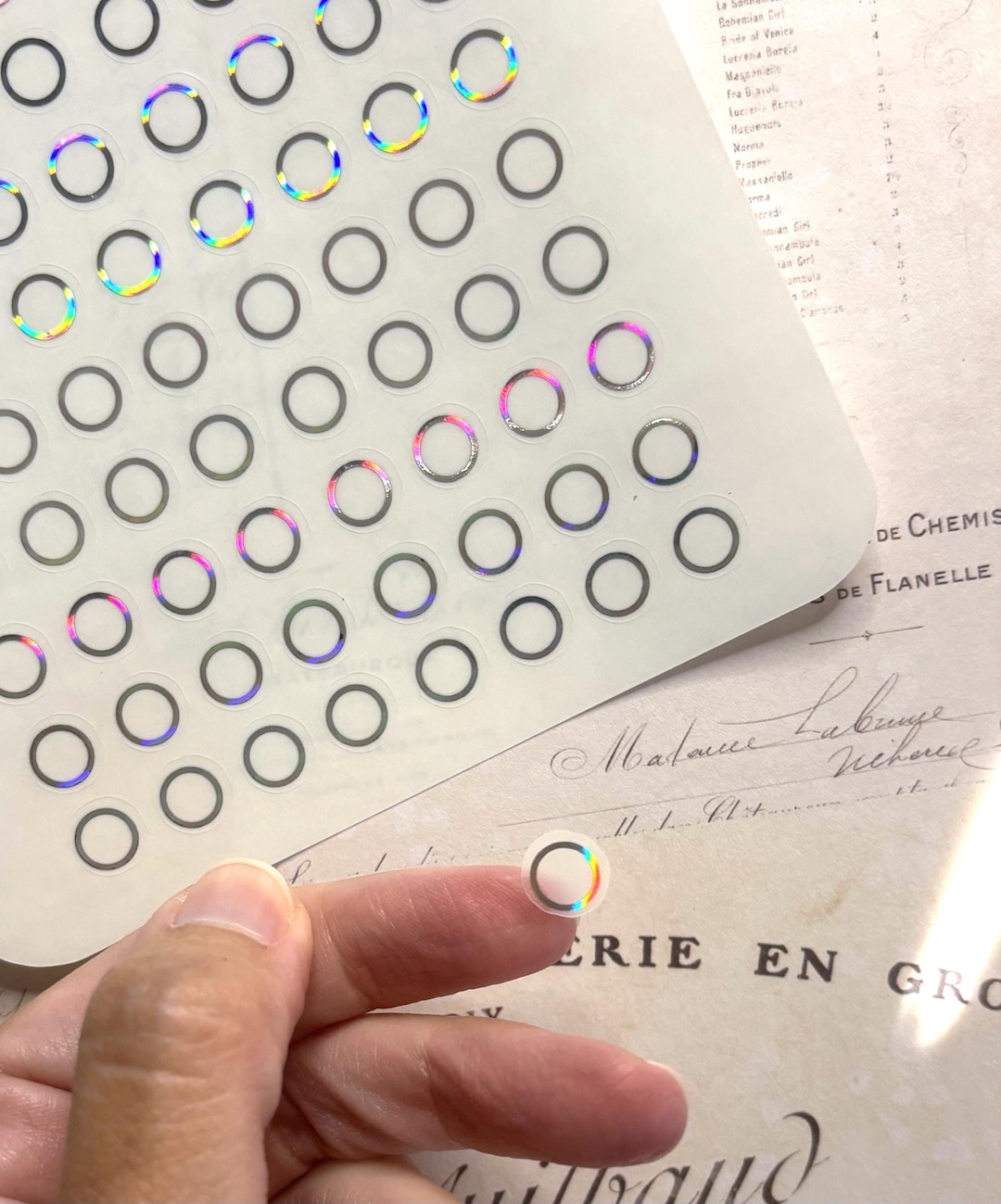 Clear Holographic Circle Shape Stickers for Planners, Full Moon ...