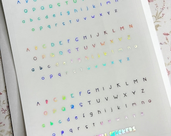 Tiny Letter Stickers, Blush Font, Uppercase Letters, Lowercase Letters, Alphabet Stickers, BuJo Stickers, Planner Stickers, Clear Stickers