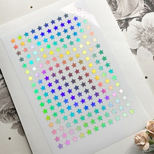 Tiny 6mm Silver Holographic Star Stickers, Vinyl 6mm Star Stickers, Holo Stickers, Holographic Stickers, Planner Stickers