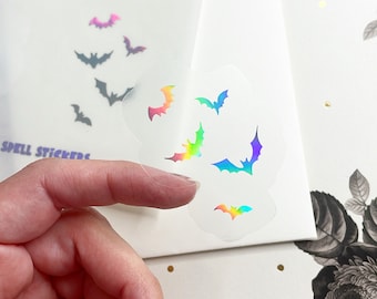 Flying Bats Stickers, Holographic Option, Spooky Stickers, Halloween Stickers, Goth Stickers