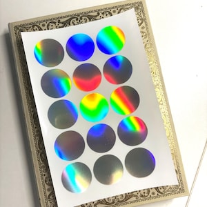 1 Inch Holographic Circle Stickers Waterproof Vinyl Decals For Tumblers