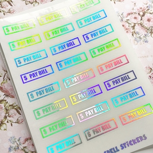 PAY BILL Schedule Stickers, 30x10mm Functional Stickers For Planners
