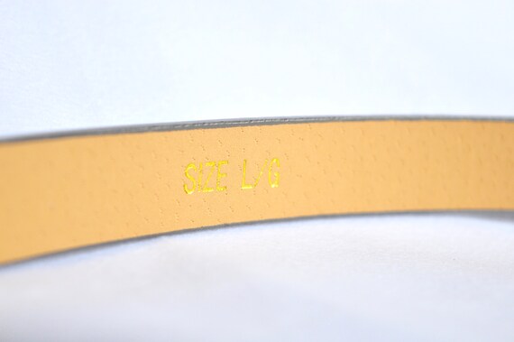Vintage Leather Belt with Bow, Ecru/Taupe Leather… - image 3
