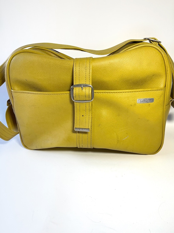Vintage Samsonite Mustard/Yellow Travel Bag, Vint… - image 1