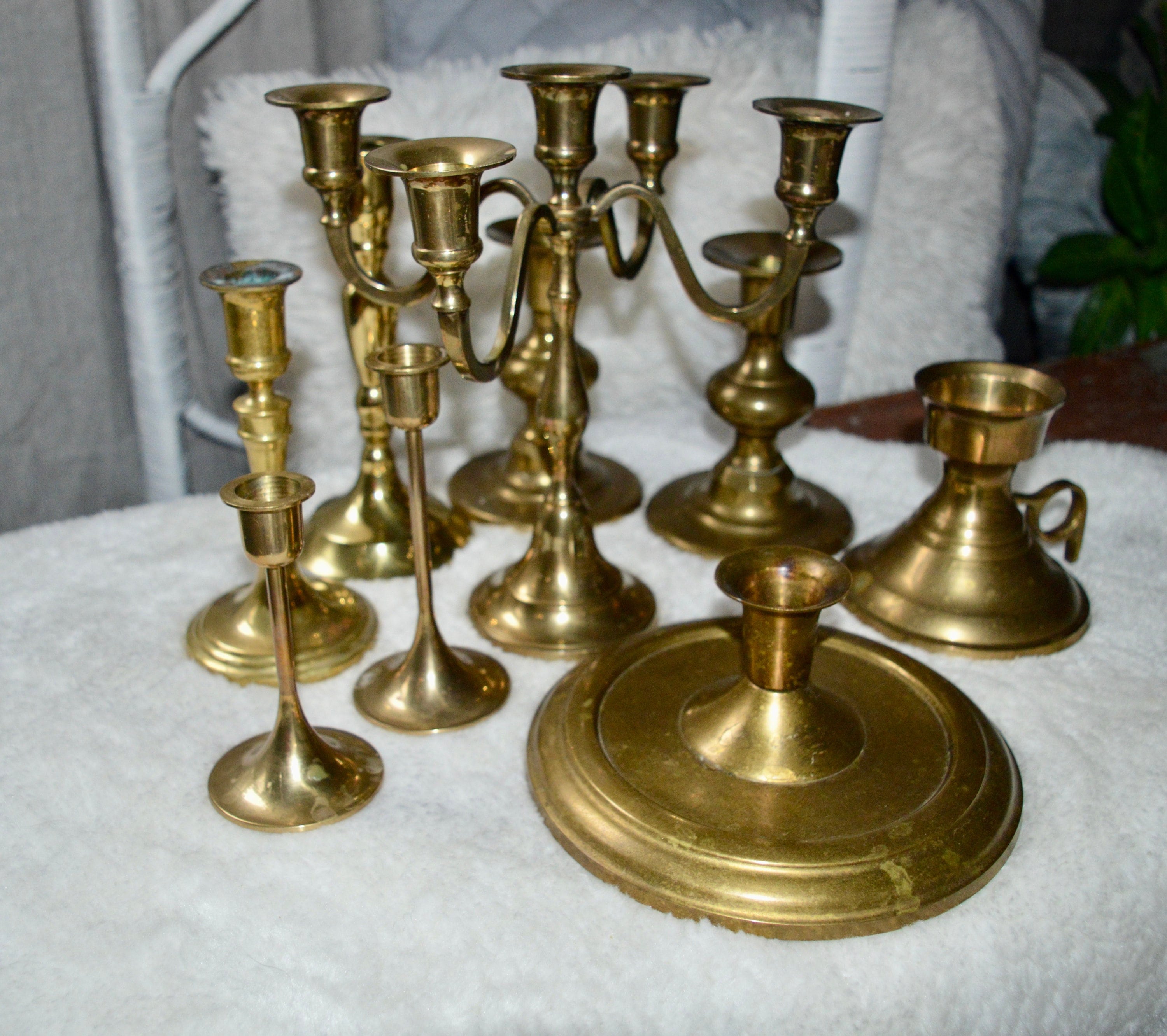 Set of 2 brass candlesticks - Zanetto