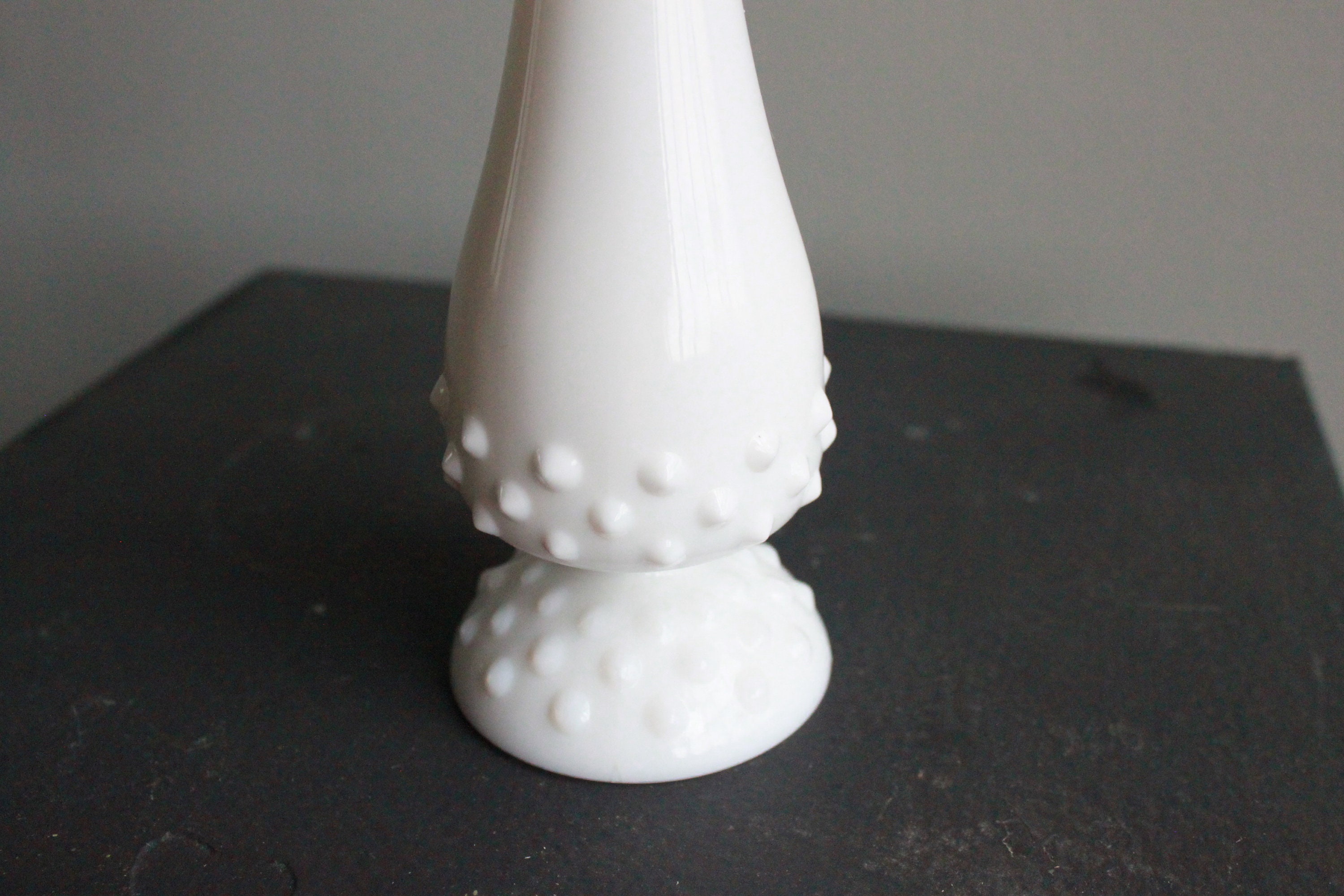Vintage Hobnail Milk Glass Swung Vase Etsy