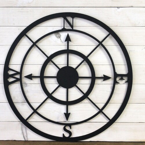 Compass Wall Art Large Metal Compass Farmhouse Home Decor Etsy