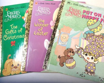 Precious Moments Little Golden Books, Christmas, Easter, Put on a Happy Face, 2000