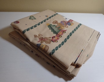 Vintage Daisy Kingdom Border Fabric: Christmas Tot "Past and Present" (3.5 Yards) 1995