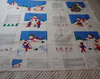 Vintage Children's Fabric Book Panel: Cranston Print Works V.I.P. Screen Print