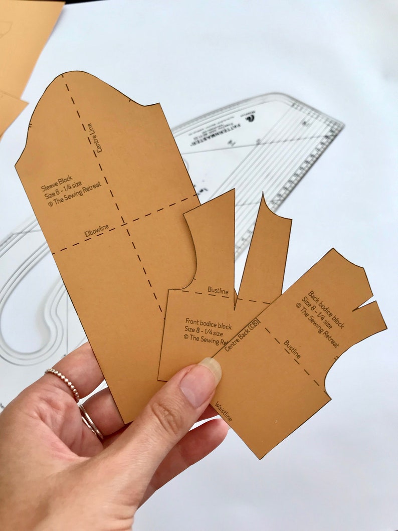 Full-scale Woven Bodice and Sleeve Pattern Blocks | Printable Pdf ...