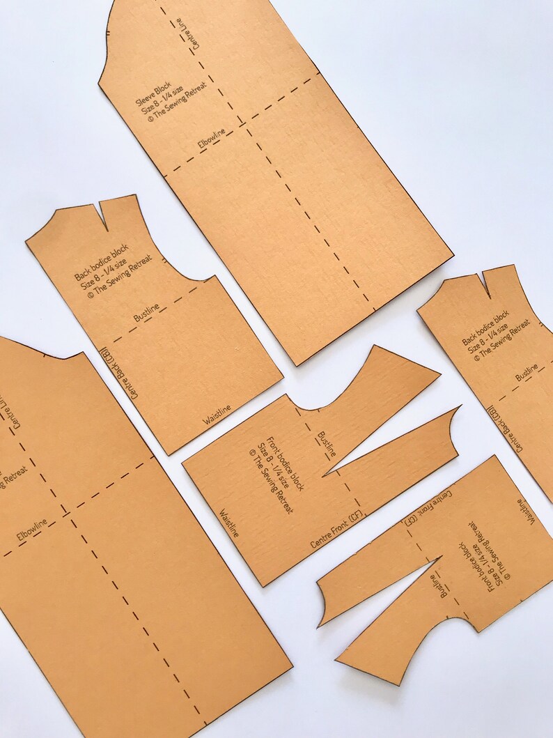 Full-scale Woven Bodice and Sleeve Pattern Blocks | Printable Pdf ...