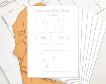 Printable Quarter-Scale Bodice and Sleeve Pattern Blocks