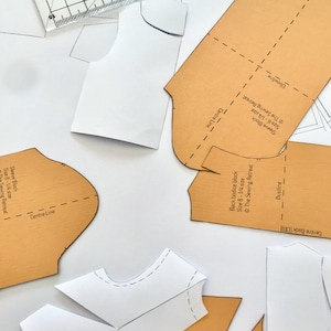 Full-scale Woven Bodice and Sleeve Pattern Blocks | Printable Pdf ...