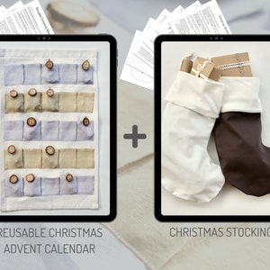 De Classic Christmas PDF Naaipatroon Bundel - 2 x patronen - Maak je eigen herbruikbare adventskalender & kerstkous