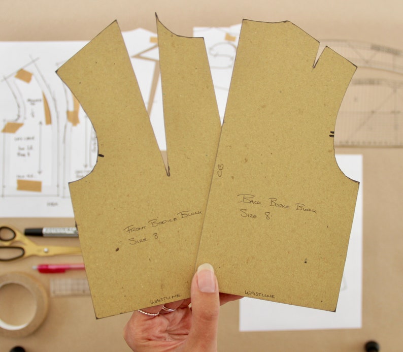 Half-scale Woven Bodice and Sleeve Pattern Blocks | Printable Pdf ...