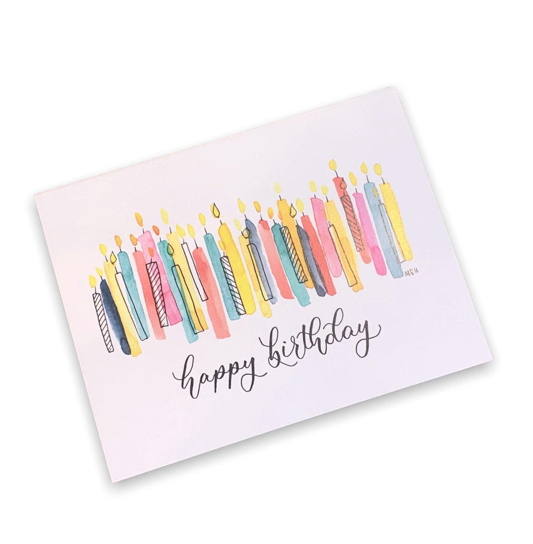 Happy Birthday Candles Notecard - Etsy