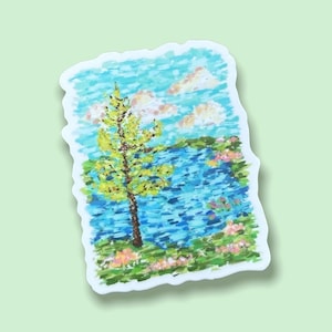 Abstract Lake Sticker