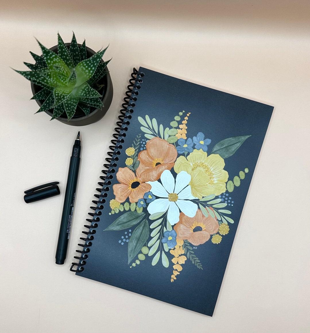 Floral Notebook - Etsy