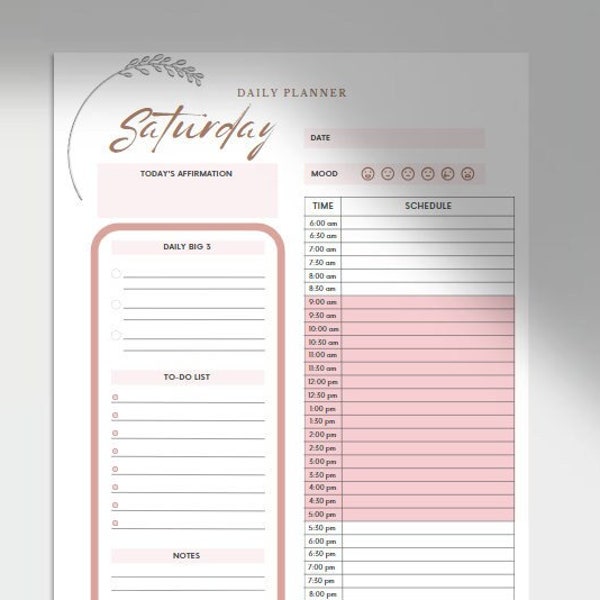 Editable Work From Home Daily Planner, Digital Planner, Bullet Journal, Instant Download