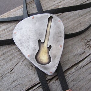 Music Bolo Tie  Guitar Bolo Tie  Metal Bolo Tie  Copper Bolo Tie  Woman Bolo Tie