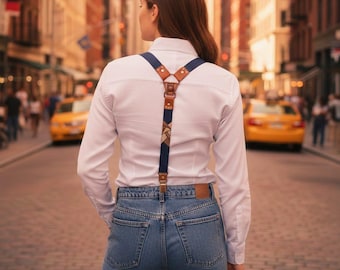 レザー製ヴィンテージサスペンダー、レディースサスペンダー - Etsy 日本