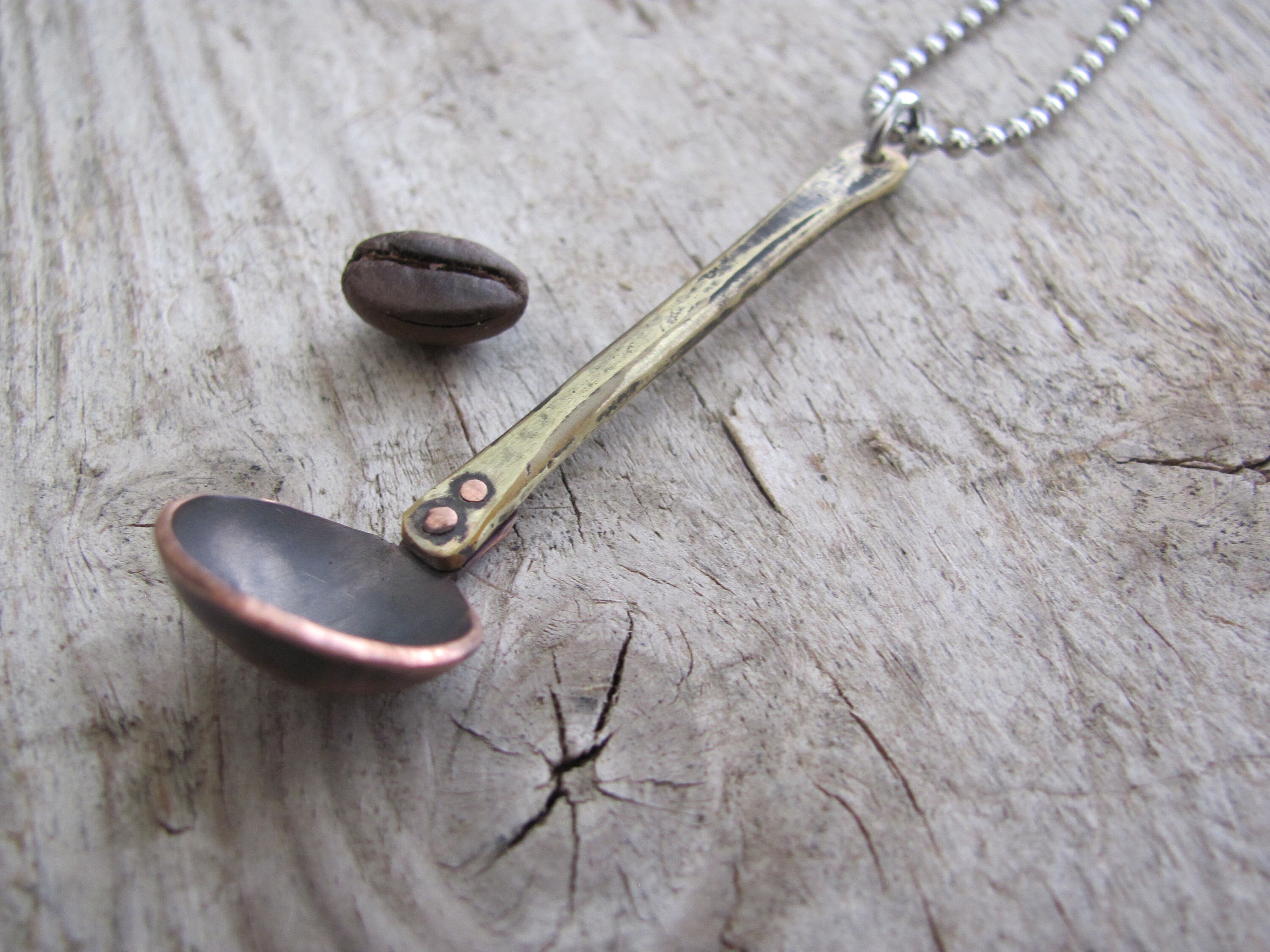 Spoon Necklace Mini Spoon Pendant Copper Spoon Necklace Etsy