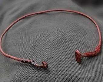 Torc Necklace  Copper Choker Necklace  Copper Torc Necklace  Copper Torque  Open Choker Cuff  Tribal Collar Necklace  Mushrooms Jewelry