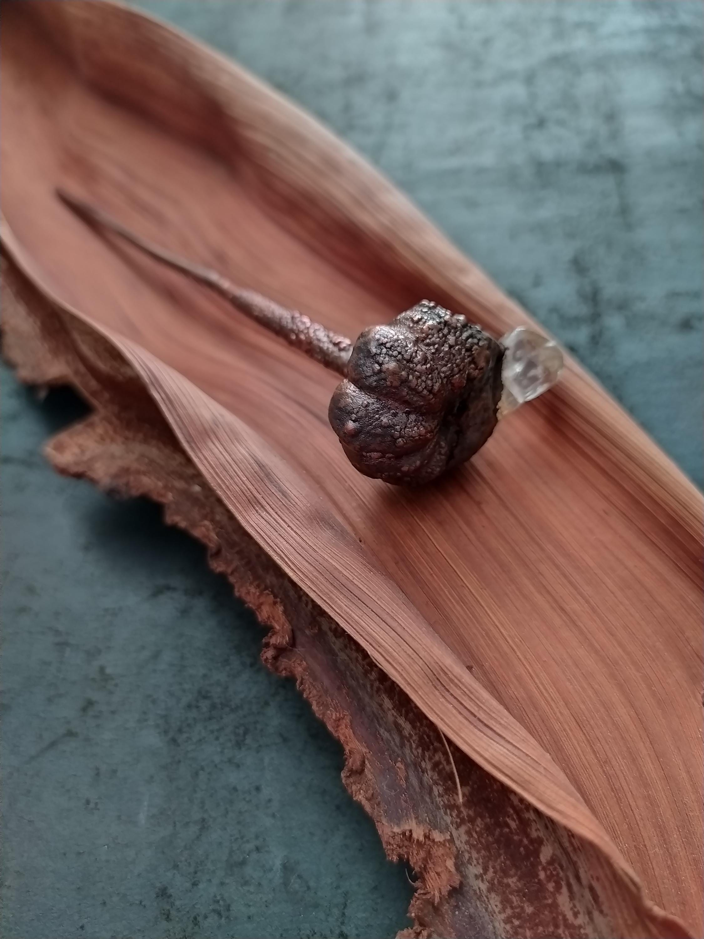 Real Citrine Heirloom Copper Hairpin / Hair Jewelry Citrine, Sunstone Gemstone Hair Pin, Gold Wedding Hair Pin  main image 4