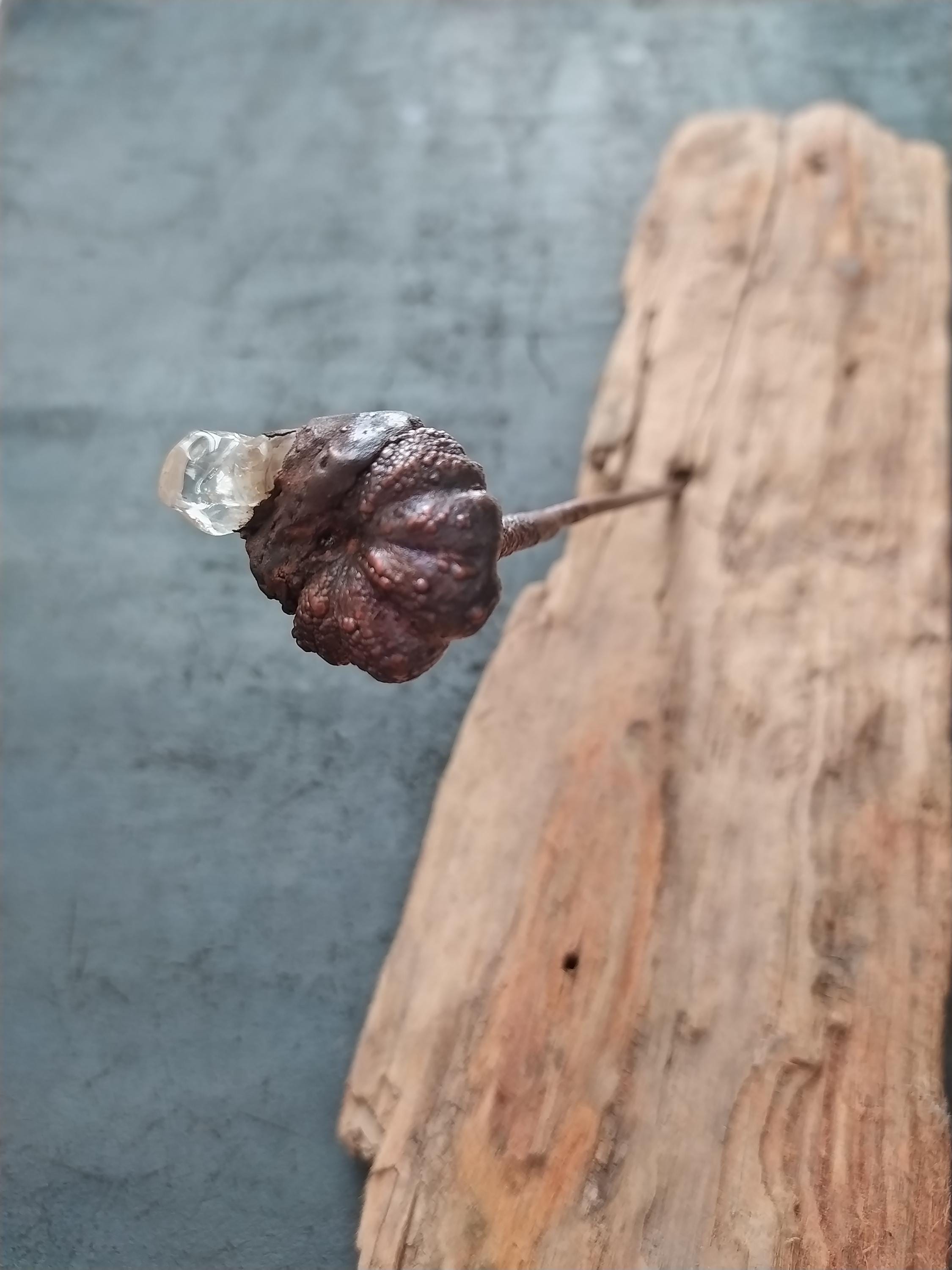 Real Citrine Heirloom Copper Hairpin / Hair Jewelry Copper Pumpkin Hair Pin With Citrine Bead - Etsy main image 3