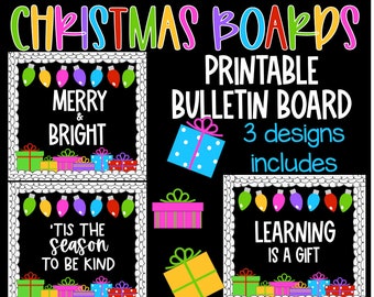 Colorful Christmas Bulletin Board Kit: Classroom Decor (Digital Download)