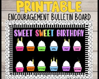 Cupcake Bulletin Board, back to school, birthday decor