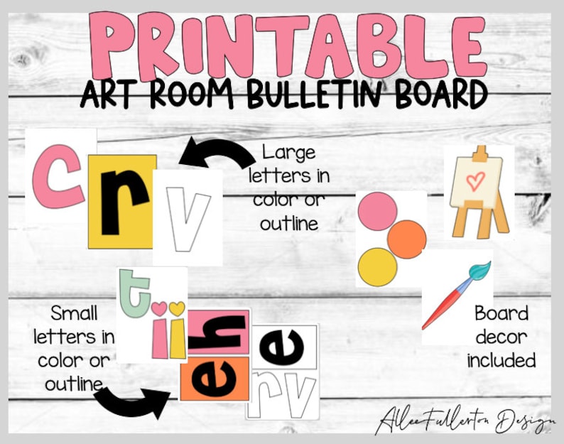 Art Room Bulletin Board Kit: Creativity Decor (digital Download, PDF ...
