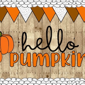 Hallo Herbst Bulletin Board zum Downloaden, digitale Datei, Herbst Dekor, Kürbisse, Lehrer Dekor, DIY