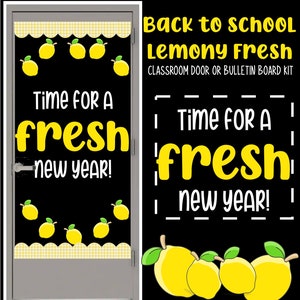 Lemony Fresh, Time for a FRESH New Year! Back to school bulletin board, printable bulletin board kit, DIY Kit, Classroom Decor