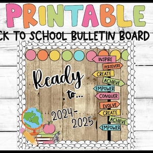 Prêt à... Kit de tableau d'affichage à imprimer, tableau d'affichage pour la rentrée scolaire, ressource pour l'enseignant