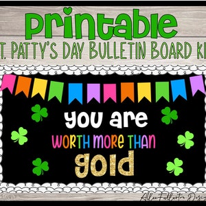 St. Patricks Day Bulletin Board Kit, Digital Download, DIY, St. Patty's Day, Printable