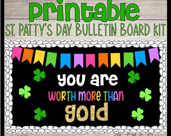 St. Patrick's Day Bulletin Board Kit: Shamrock Decor (Digital Download)