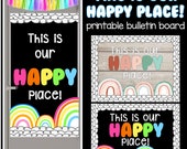 This is our happy place DIGITAL bulletin board, printable bulletin board, teacher decor, back to school
