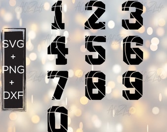 SVG file- Basketball Numbers svg, dxf, png