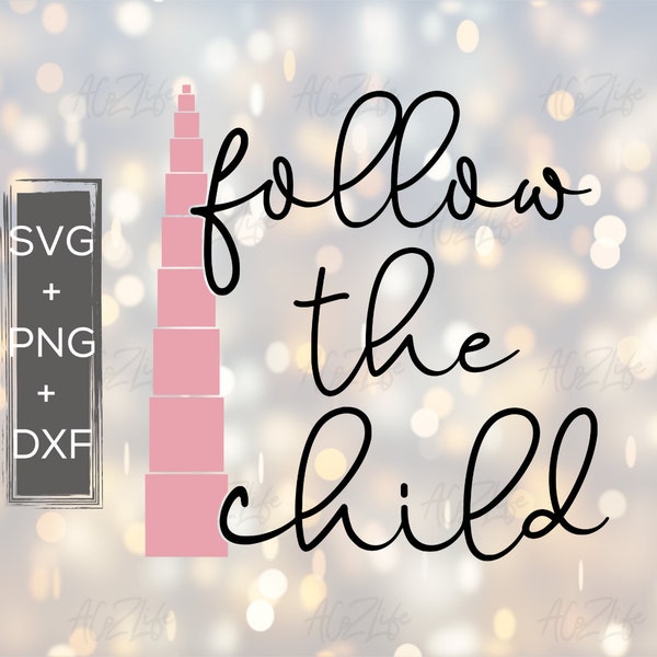 SVG file- pink tower, follow the child, montessori, teacher, cut file, png, dxf, svg