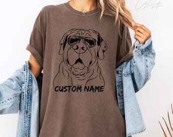 Custom Dog Name, Mastiff- Comfort Colors T-shirt