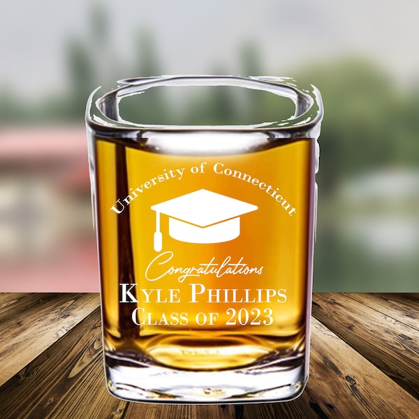 Graduation Favors - Personalized Shotglasses - Gifts for Graduation Party Guests - Bulk Shot Glasess