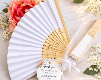 Personalized Paper Hand Fans | Wedding Favors, Mesh Bags