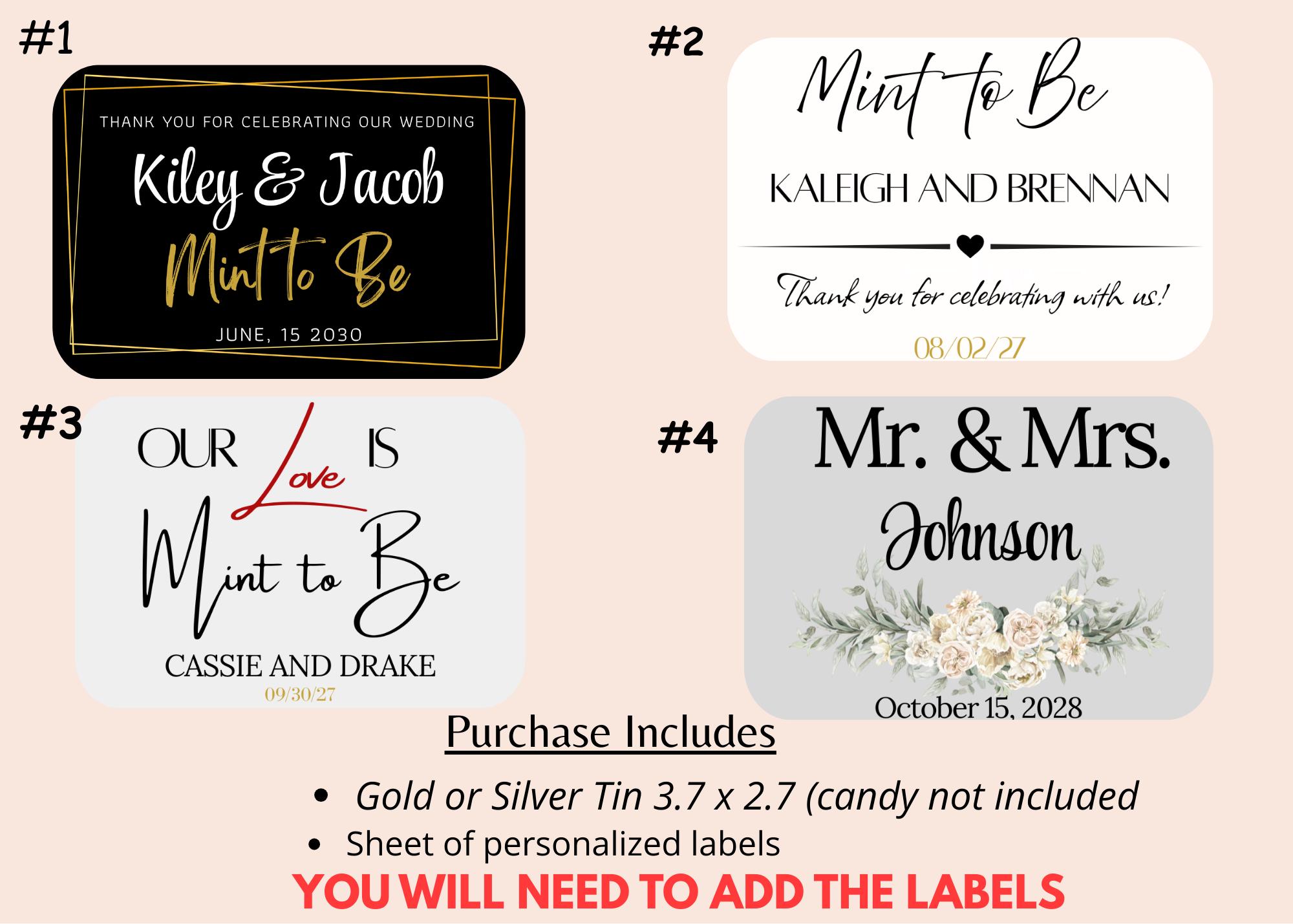 Large Mint Tin Wedding Favors/mint to Be Favors/party Tin Favors With ...