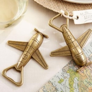 Wedding Favors | Personalized Airplane Bottle Opener Wedding Favors | Bulk Quantity Wedding Favors